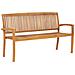 Panchina Da Giardino Impilabile E Cuscino 159cm Teak Massello - Foto miniatura 3
