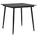 Tavolo da Giardino Nero 80x80x74 cm in Acciaio e Vetro - Foto miniatura 1