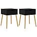 Comodini 2 pz Nero Lucido 40x40x56 cm in Legno Multistrato - Foto miniatura 1
