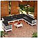 Set Divani Da Giardino 11 Pz Con Cuscini Bianchi Legno Di Pino - Foto miniatura 1