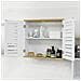 Pensile Bagno Pensile Cucina Armadietto Bagno Armadietto 2 Ripiani Montabile A Parete Bzr42-w - Foto miniatura 4