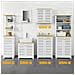Pensile Bagno Pensile Cucina Armadietto Bagno Armadietto 2 Ripiani Montabile A Parete Bzr42-w - Foto miniatura 5