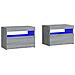 Comodini 2 Pz Con Luci Led Grigio Sonoma 60x35x40 Cm - Foto miniatura 1