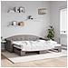 Divano Letto Con Letto Estraibile Tortora 90x200 Cm In Tessuto - Foto miniatura 1