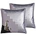 Set Di 2 Cuscini Digitalis Cotone 45 X 45 Cm Grigio Trama Astratta - Foto miniatura 2