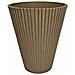 Vaso Tondo A Cono Da Esterno Giardino In Fibra Di Argilla Decorata A Righe Verticali 30x30x25 Cm Arnica - Tan - Foto miniatura 1