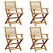 Sedie da Giardino Pieghevoli 4pz Beige Legno Massello di Acacia - Foto miniatura 1
