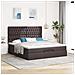 Struttura Letto Pouf Con Materasso 180x200 Cm In Tessuto - Foto miniatura 3