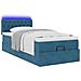 Pouf Letto Con Materasso E Led Blu Scuro 80x200cm In Velluto - Foto miniatura 3