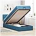Pouf Letto Con Materasso E Led Blu Scuro 80x200cm In Velluto - Foto miniatura 1