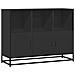 Credenza Nera 100x35x76 Cm In Legno Multistrato - Foto miniatura 2