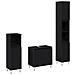 Set Mobili Bagno 3 Pezzi Rovere Nero Legno Ingegnerizzato - Foto miniatura 1