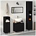 Set Mobili Bagno 3 Pezzi Rovere Nero Legno Ingegnerizzato - Foto miniatura 2