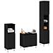 Set Mobili Bagno 3 Pezzi Rovere Nero Legno Ingegnerizzato - Foto miniatura 3