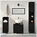 Set Mobili Bagno 3 Pezzi Rovere Nero Legno Ingegnerizzato - Foto miniatura 4