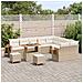 Set Divano da Giardino con cuscino 12 pcs Beige Poly Rattan - Foto miniatura 3