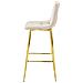 Sgabello TEOTO in velluto beige con gambe dorate, design moderno - Foto miniatura 3