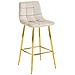 Sgabello TEOTO in velluto beige con gambe dorate, design moderno - Foto miniatura 1