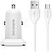 Caricatore Per Auto Con Qc3.0 E Cavo Micro Usb Da 1 M Ricarica Rapida, Bianco - Foto miniatura 4