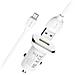 Caricatore Per Auto Con Qc3.0 E Cavo Micro Usb Da 1 M Ricarica Rapida, Bianco - Foto miniatura 1