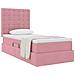 Letto con contenitore e materasso Rosa 100 x 200 cm Velluto - Foto miniatura 3