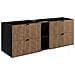 | Mobili da bagno | Marrone opaco, nero | L /A /D circa 140/57/46 cm | Mobiletto, mobili da bagno | Mensola, top - nero, LOFT - Foto miniatura 1
