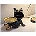 Scultura Cane Buddy Svuotatasche In Resina Nera E Metallo Oro - Foto miniatura 6