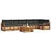 Set di divani da esterno con cuscino 7 pcs Naturale e Antracite - Foto miniatura 3
