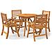 Set da Pranzo per Giardino 5 pz in Legno Massello di Acacia - Foto miniatura 1