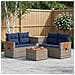 Set di divani 6 pz Grigio e Blu Navy Rattan sintetico e Acciaio - Foto miniatura 5