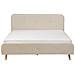 Letto Matrimoniale Moderno In Tessuto Beige 180x200cm Rennes - Foto miniatura 9