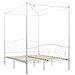 Letto A Baldacchino Bianco In Metallo 120x200 Cm - Foto miniatura 2