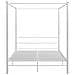 Letto A Baldacchino Bianco In Metallo 160x200 Cm - Foto miniatura 5