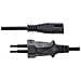 Cavo di Alimentazione CA da 3m, Spina EuroPlug a C7, 2.5A-250V, 18AWG, Cavo Elettrico di Ricambio con spina italiana per Notebook / Stampanti /Monitor /Laptop, Cavo alimentazione bipolare - Foto miniatura 3