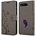 Cadorabo Custodia Compatibile Con Asus Rog Phone 5 In Grigio Fiore - Coperchio Protettivo In Design Floreale Con Chiusura Magnetica, Funzione Stand E Slot Per Carte - Foto miniatura 7