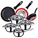 Set 7 Pezzi Pentole In Acciaio Inox + Set 3 Padelle 16/20/24 Cm - Foto miniatura 1