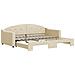 Divano Letto Con Letto Estraibile Crema 90x200 Cm In Tessuto - Foto miniatura 2