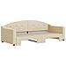 Divano Letto Con Letto Estraibile Crema 90x200 Cm In Tessuto - Foto miniatura 3