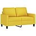 Set Di Divani 2 Pz Con Cuscini Giallo Chiaro In Tessuto - Foto miniatura 3