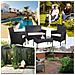 Set Salotto Completo Divano Poltrone Tavolino In Rattan Arredo Giardino Nero - Foto miniatura 3