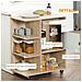 Carrello Da Cucina Portavivande Con Cassetto, Ripiani E Armadietto In Legno, Acciaio E Vetro, 65x39x80cm - Foto miniatura 6