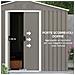 Casetta da Giardino in Lamiera di Acciaio con Porte Scorrevoli, 236x174x190cm, Grigio - Foto miniatura 2