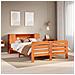Letto Senza Materasso Marrone Cera 135x190 Cm In Legno Di Pino - Foto miniatura 1