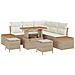 Set di Divani da Giardino con Cuscini Beige Polyrattan Acacia 8 Pezzi,  Set da Pranzo Giardino con Cuscini Beige Polyrattan Acacia 3 Pezzi - Foto miniatura 1