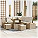 Set di Divani da Giardino con Cuscini Beige Polyrattan Acacia 8 Pezzi,  Set da Pranzo Giardino con Cuscini Beige Polyrattan Acacia 3 Pezzi - Foto miniatura 2