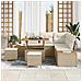 Set di Divani da Giardino con Cuscini Beige Polyrattan Acacia 8 Pezzi,  Set da Pranzo Giardino con Cuscini Beige Polyrattan Acacia 3 Pezzi - Foto miniatura 3