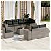 Set Divano da Giardino 9 pz con Cuscini Grigio in Polyrattan - Foto miniatura 2