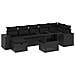 Set Divani da Giardino con Cuscini 8 pz Nero in Polyrattan - Foto miniatura 1