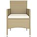 Set Bistrot da Giardino 5 pz Polyrattan e Vetro Temperato Beige - Foto miniatura 5