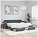 Divano Letto Estraibile Cassetti Grigio Scuro 90x190cm Velluto - Foto miniatura 2